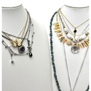 Necklaces Lot 12 Fashion Shell Stones Variety Gold And Silver Tone Wearable